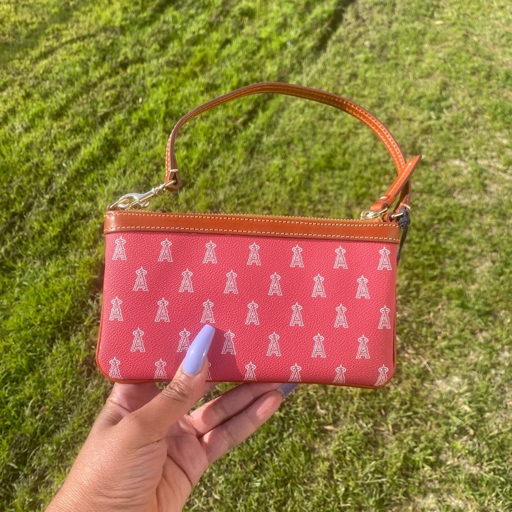 Dooney & Bourke Red Clutch with Leather Trim - Picture 4 of 15